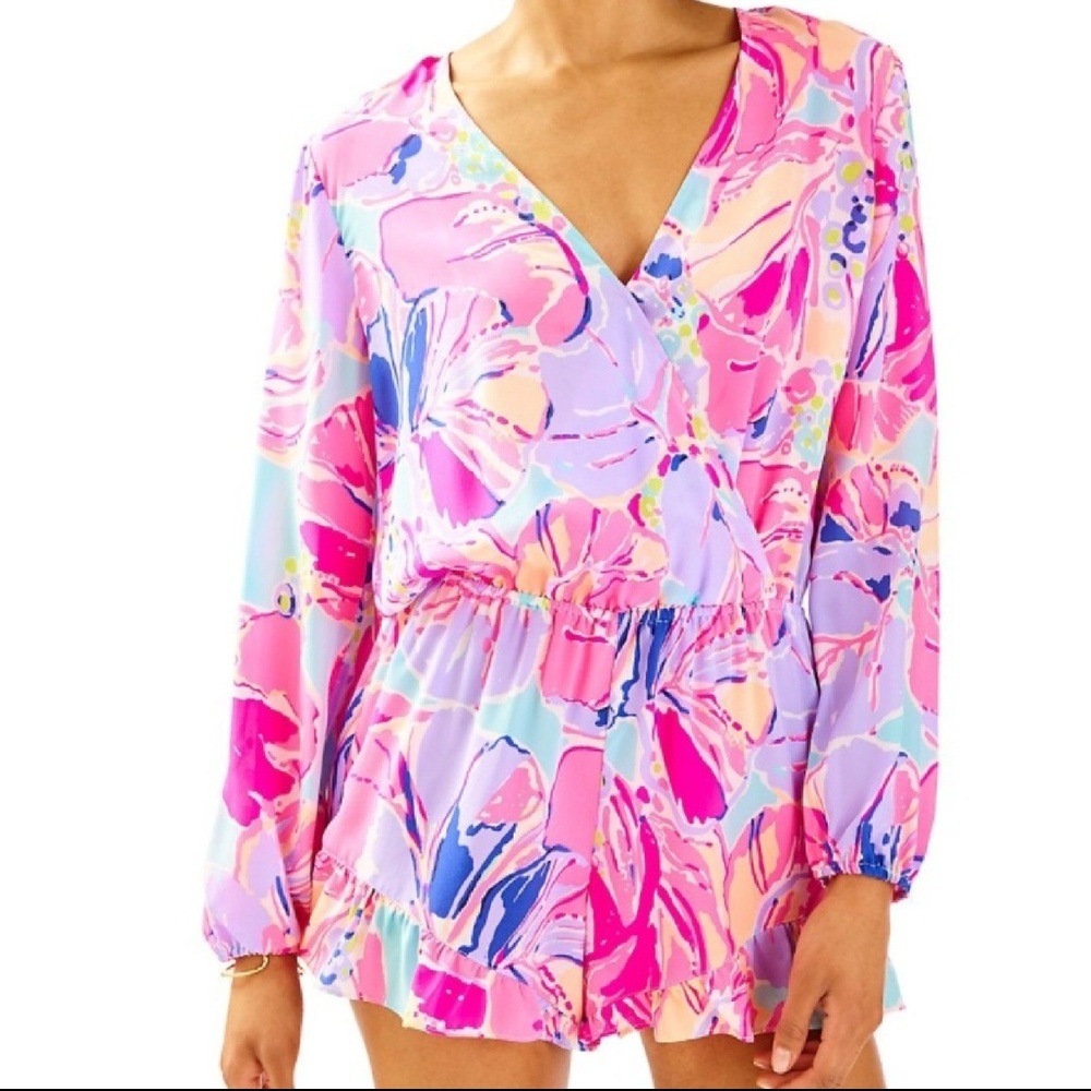 Lilly Pulitzer fanning romper